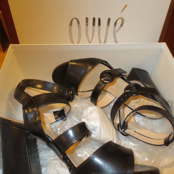 LAST CHANCE NIB OVYE CRISTINA LUCCHI ITALY Black Block Heeled Strappy Sandals - Picture 12 of 12